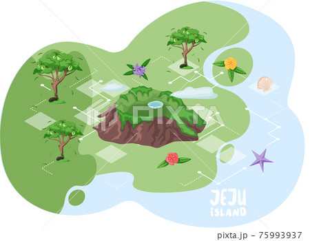 Wellcom to Jeju island in South Korea, traditional elements. Attraction landmarks of Jeju Wellcom to Jeju island in South Korea, traditional elements. Attraction landmarks of Jeju 75993937