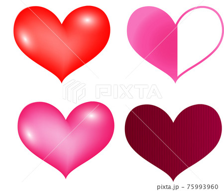 可愛いハートマークセットのイラスト素材