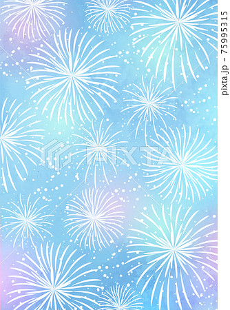 Pale Watercolor Style Fireworks Wallpaper Stock Illustration