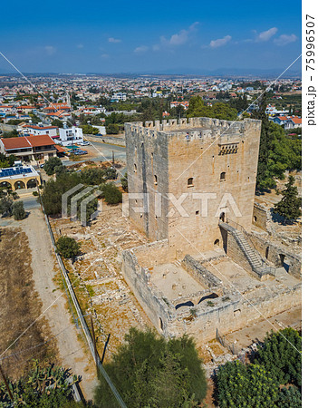 Kolossi castle - Limassol Cyprus - aerial view 75996507
