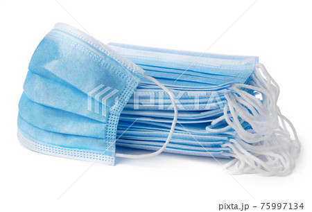 Medical protective mask isolated on white background 75997134