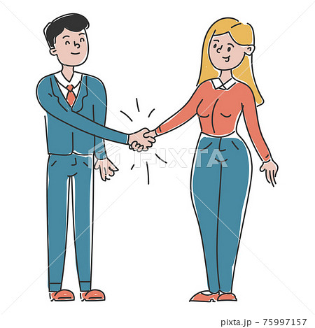 Handshake between two business persons, teamwork concept 75997157