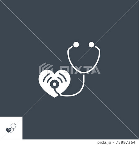 Stethoscope related vector glyph icon. 75997364