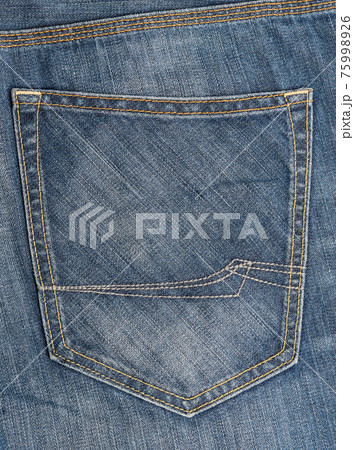 back pocket of blue jeans, full frame 75998926