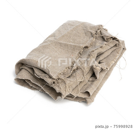 folded kitchen gray linen tea towel isolated on white background folded kitchen gray linen tea towel isolated on white background 75998928