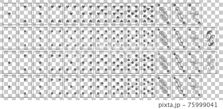トランプ スペード ハート ダイヤ クローバー ジャック クィーン キング ジョーカー イラストのイラスト素材