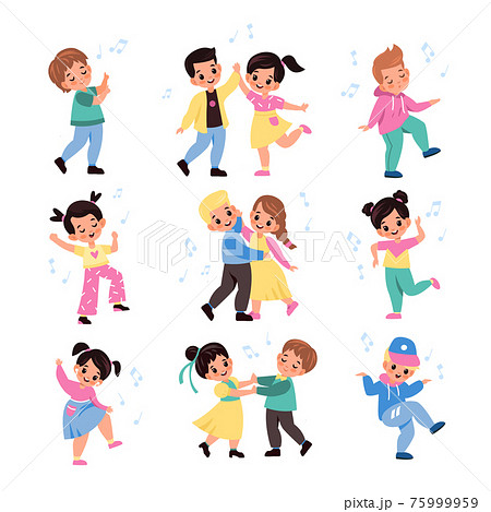 Kids pair dancing. Funny young dancers... - Stock Illustration [75999959] -  PIXTA