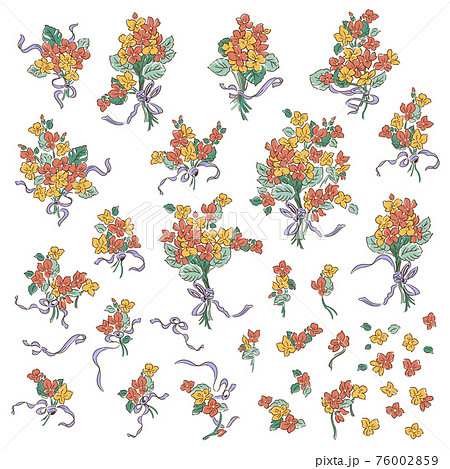 可愛い花束の素材集 のイラスト素材