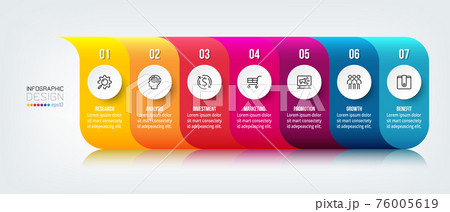 Infographic business template with step or option design. Infographic business template with step or option design. 76005619