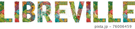 Libreville is the capital and largest city of Gabon. Vector decorative zentangle object for decoration 76006459