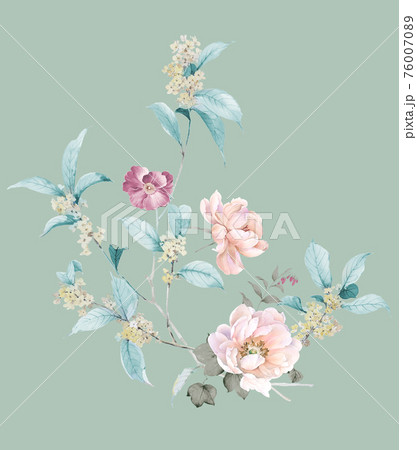 透明水彩 水彩画 花 76007089