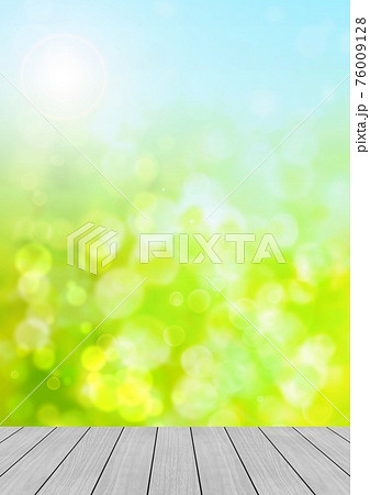 光が差し込む緑のある庭の背景イラストのイラスト素材