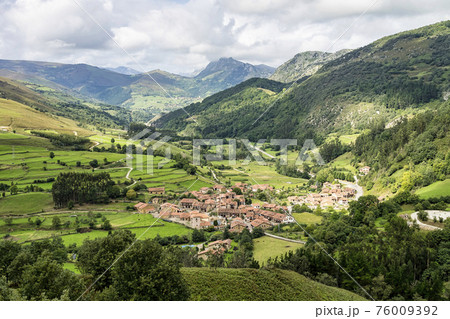 Village of Carmona, Cabuerniga valley, Cantabria, Spain. 76009392