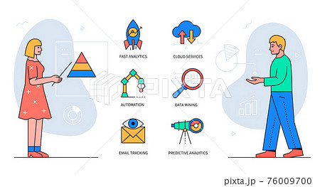 Data analysis - colorful flat design style poster 76009700