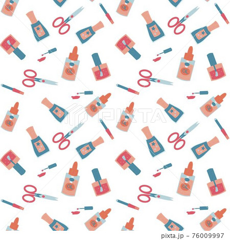 Seamless pattern with manicure tools Flat vector illustration 76009997