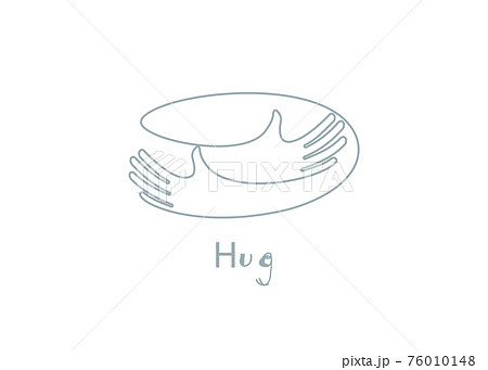 Embrace icon, arms hugging vector illustration, hands hug linear vector logo template. Care, love and charity symbol, hand drawn vector illustration. 76010148