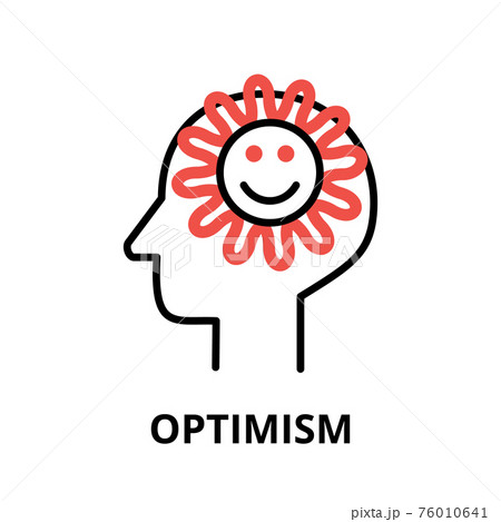 Icon concept of Optimism, brain process collection 76010641