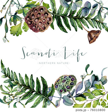 Scandinavian Style Watercolor Square Frame 76010800