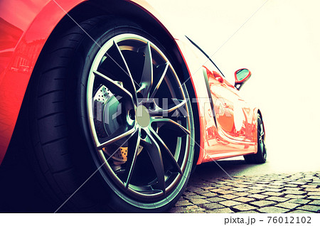 Back of a red sport car 76012102