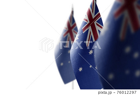 Small national flags of the Australia on a white background 76012297
