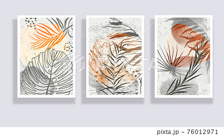 Botanical wall art vector set Botanical wall art vector set 76012971