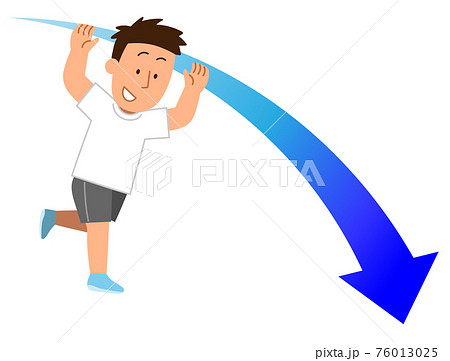 ランニング12・矢印下降・男性1 ランニング12・矢印下降・男性1 76013025