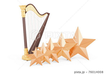 Customer rating of harp, lyre. 3D rendering 76014008