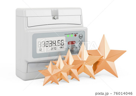 Customer rating of digital timer switch. 3D rendering Customer rating of digital timer switch. 3D rendering 76014046