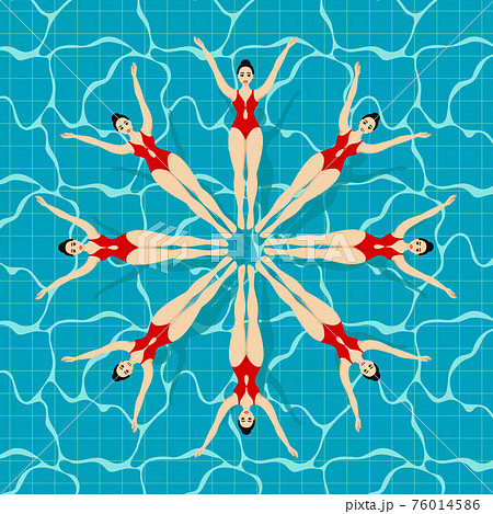 Synchronized swim. Vector 76014586