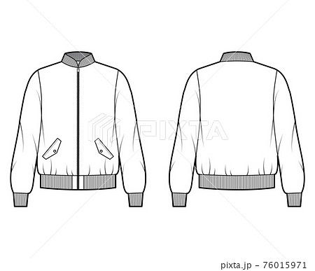 Zip Up Bomber Ma 1 Flight Jacket Technical のイラスト素材