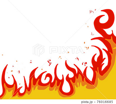 火花が飛び散るかっこいい炎のイラスト素材
