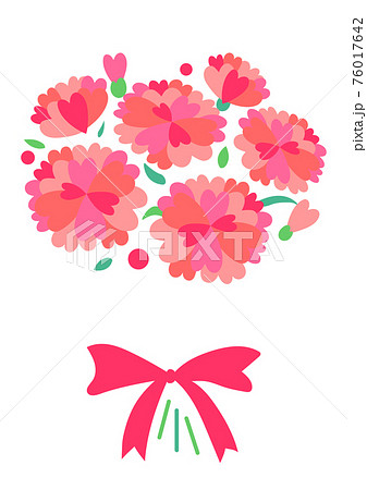ハートの形の花びらのカーネーションブーケのイラスト素材 ハートの形の花びらのカーネーションブーケのイラスト素材