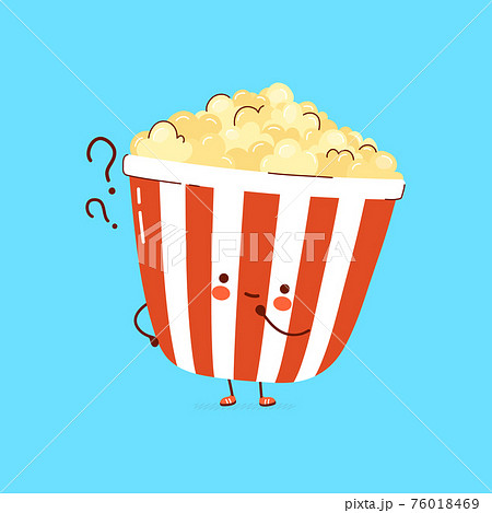 Cute funny Popcorn with question marks. Vector... - Stock Illustration  [76018469] - PIXTA