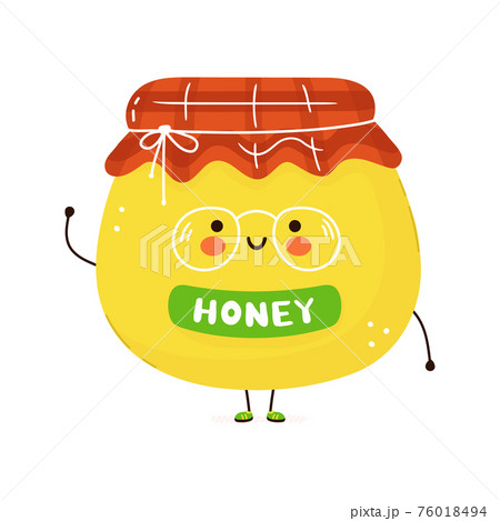 Cute funny Honey character. Vector hand drawn cartoon kawaii character illustration icon. Isolated on white background. Honey character concept 76018494