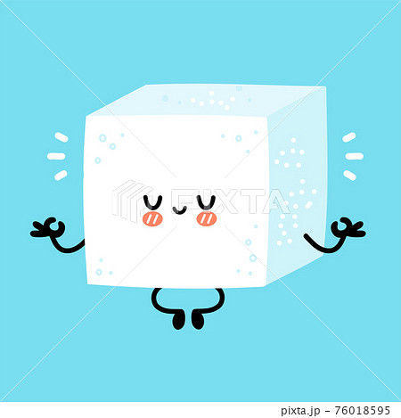 Cute funny happy sugar piece cube character... - Stock Illustration  [76018595] - PIXTA