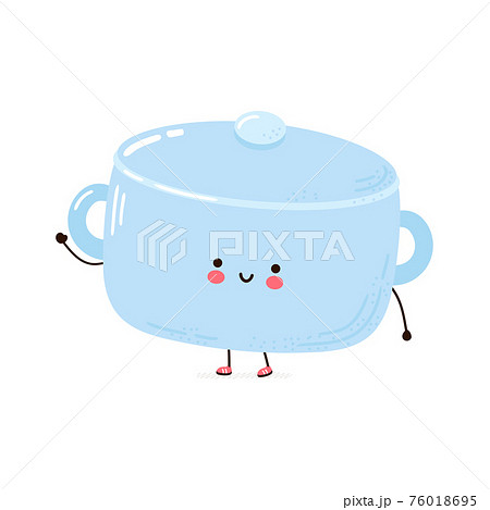 Funny kitchen pot character - pot vector illustration Stock Vector by  ©hanaschwarz 109140564