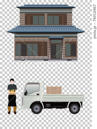 Light truck and deliveryman 76018967