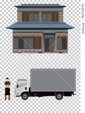 Truck and deliveryman 76018970