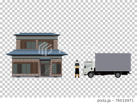 Truck and deliveryman 76018971