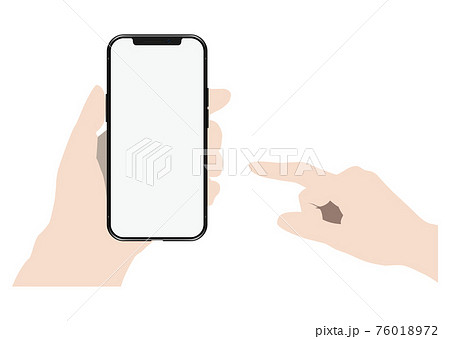 スマートフォンを操作する手 76018972