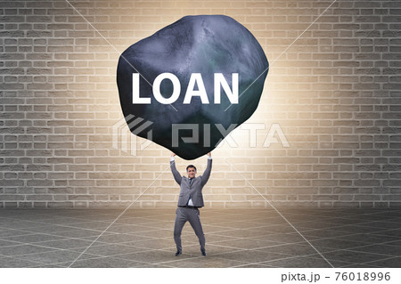Debt and loan concept with businessman 76018996