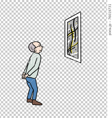 Illustrations of elderly people watching paintings Illustrations of elderly people watching paintings 76019731