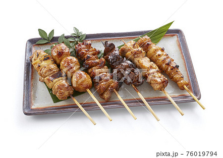 焼鳥　たれ　盛り合わせ【レバー、ねぎま、つくね、皮、ひな、ふりそで、もも】 76019794