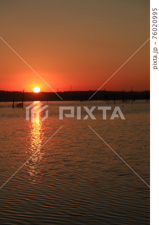 印旛沼の日の出 印旛沼の日の出 76020995