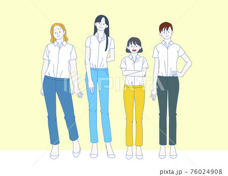 Girls Power, feminine concept and woman empowerment illustration 007 76024908