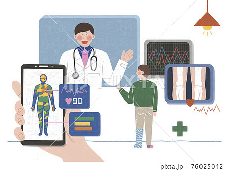 Concept of Korean New Deal Policy. Digital, eco friendly, and social safety investment illustration 002 76025042