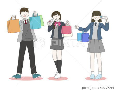 Happy teenagers and students. Group of friends character illustration 005 Happy teenagers and students. Group of friends character illustration 005 76027594
