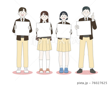 Happy teenagers and students. Group of friends character illustration 008 76027625