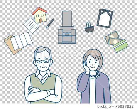 老年夫婦思考生命的終結繼承葬禮墳墓遺書煩惱老年老人老人插圖素材 老年夫婦思考生命的終結繼承葬禮墳墓遺書煩惱老年老人老人插圖素材 76027822
