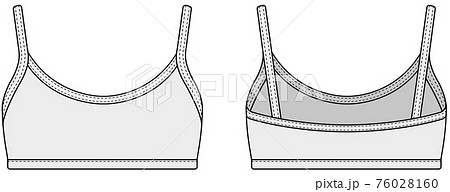 ブラトップ・スポーツブラ 女性用ウェア / テンプレートイラスト/ 白 (フロント・バック) ブラトップ・スポーツブラ 女性用ウェア / テンプレートイラスト/ 白 (フロント・バック) 76028160
